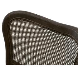 Zachary Coastal Beach Dark Brown Oak Wood Cane Back Dining Chair - Set of 2|