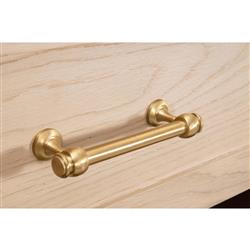 Stacy Modern Classic Light Brown Oak Brass Steel 6 Drawer Double Dresser|