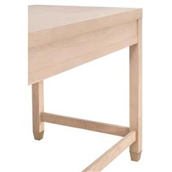 Stacy Modern Classic Light Brown Oak Wood Brass Steel 3 Drawer Desk|