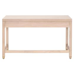 Stacy Modern Classic Light Brown Oak Wood Brass Steel 3 Drawer Desk|