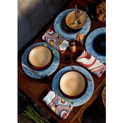 L'Objet Terra Modern Classic Indigo Porcelain Charger Plate|