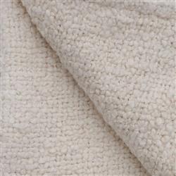 Pom Pom Abby Modern Classic Cream Boucle Throw Blanket|