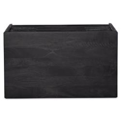 Rhian Coastal Beach Black Mango Wood Black Woven Cane 3 Drawer Nightstand|