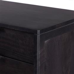 Rhian Coastal Beach Black Mango Wood Black Woven Cane 3 Drawer Dresser|