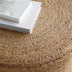 Barnum Coastal Beach Tan Jute Round Stool|