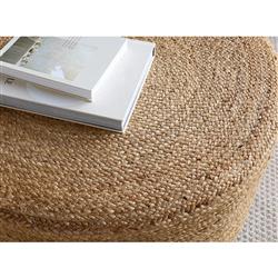 Barnum Coastal Beach Tan Jute Round Stool|