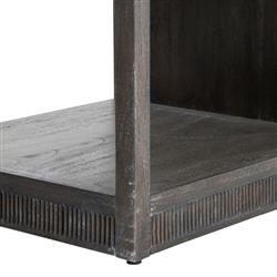 Chrei Mid Century Dark Brown Ash Wood Brass Handles Media Cabinet - 72"W|