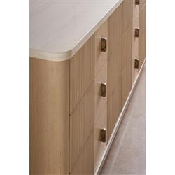 Adalyn Modern Classic Travertine Beige Wood Double Dresser|