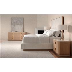 Adalyn Modern Classic Travertine Beige Wood Double Dresser|