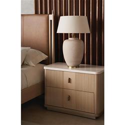 Adalyn Modern Classic Travertine Beige Oak Nightstand - 34"|