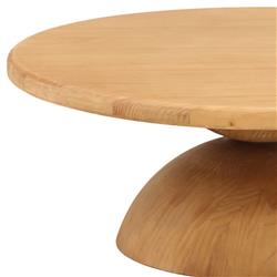 Caleb Coastal Beach Natural Reclaimed Pine Wood Round Coffee Table|