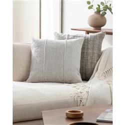 Elijah Coastal Beach Light Grey Indoor Outdoor Decorative Throw Pillow - 20x20|