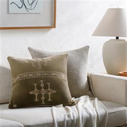 Evan Global Bazaar Green Velour Cotton Decorative Throw Pillow - 20x20|