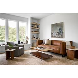 Ezekiel Modern Classic Cream Round Pouf|