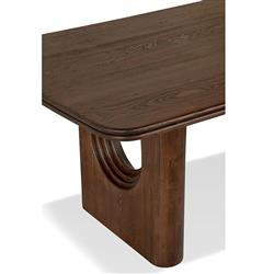 Eric Rustic Lodge Brown Oak Wood Double Pedestal Rectangular Dining Table - 86"W|