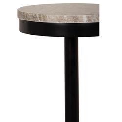 Freya Industrial Loft Cream Marble Black Steel Drink Side Table|
