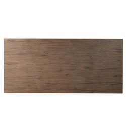 Lana Mid Century Brown Oak Top Black Iron Base Rectangular Dining Table - 94"W|