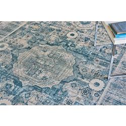 The Met Legacy Blue Floral Patterned Rug - 12'x15'|