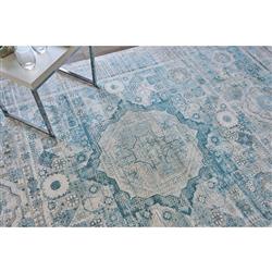 The Met Legacy Blue Floral Patterned Rug - 12'x15'|