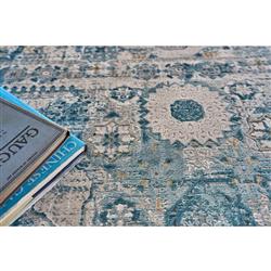 The Met Legacy Blue Floral Patterned Rug - 12'x15'|