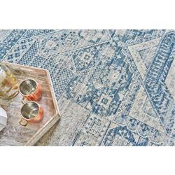 The Met Vintage Loom Blue Oushak Patterned Rug - 4'x6'|