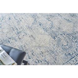 The Met Vintage Loom Blue Patterned Rug - 4'x6'|