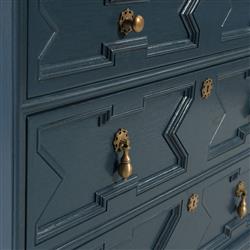 17th Century French Country Navy Blue Oak Dresser|