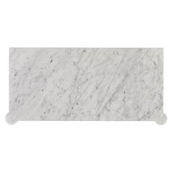 Melrose French Country White Marble Mink Brown Wood Bachelor Chest|