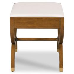 O'Brien French Country Hazelnut Brown Wood White Performance Stool|