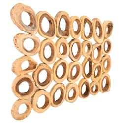 Runa Natural Chamcha Wood Rectangular Wall Sculpture|