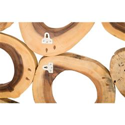 Runa Natural Chamcha Wood Rectangular Wall Sculpture|