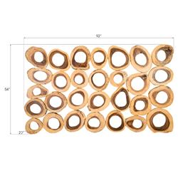 Runa Natural Chamcha Wood Rectangular Wall Sculpture|