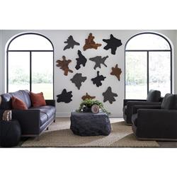 Marcello Rustic Lodge Black Teak Wood Wall Sculpture|