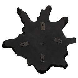 Marcello Rustic Lodge Black Teak Wood Slice Wall Sculpture|