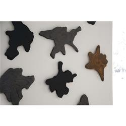 Marcello Rustic Dark Grey Teak Wood Slice Wall Sculpture|