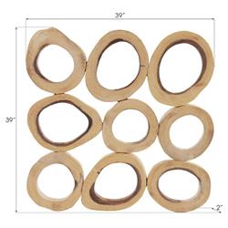 Runa Natural Chamcha Wood Square Wall Sculpture - Small|