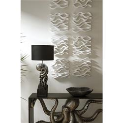 Oswald Matte White Tile Wall Sculpture - Set of 4|