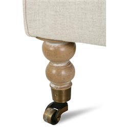 Madeline Straw Performance Washed Oak Brass Casters Arm Chair|