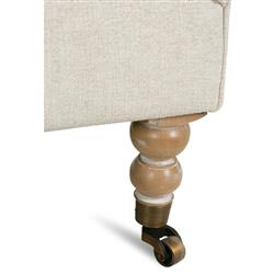 Madeline Straw Performance Washed Oak Brass Casters Arm Chair|