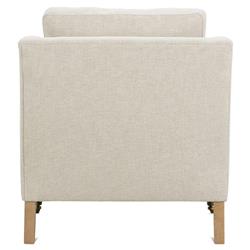 Madeline Straw Performance Washed Oak Brass Casters Arm Chair|