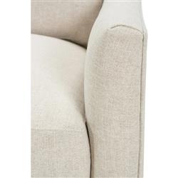 Madeline Straw Performance Washed Oak Brass Casters Arm Chair|