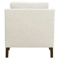 Madeline French Cream Performance Chocolate Wood Brass Caster Arm Chair|