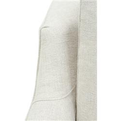 Madeline French Cream Performance Chocolate Wood Brass Caster Arm Chair|