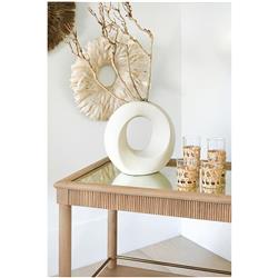 Worlds Away Dublin Modern Classic Glass Top Natural Oak Bar Cart|