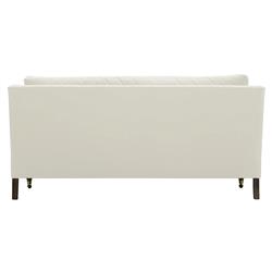Madeline French Cream Performance Brown Wood Brass Casters Sofa - 71"W|
