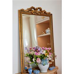 Ulysses French Country Antique Gold Beveled Frame Wall Mirror - Large|