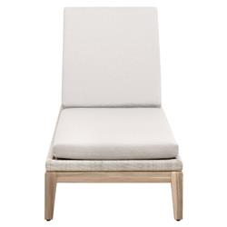 Lorry Coastal Beach Grey Teak Woven Rope Outdoor Chaise Lounge|