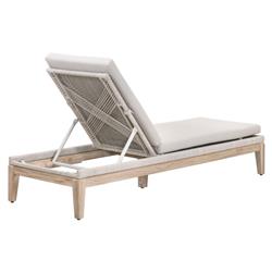 Lorry Coastal Beach Grey Teak Woven Rope Outdoor Chaise Lounge|