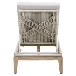 Lorry Coastal Beach Grey Teak Woven Rope Outdoor Chaise Lounge|