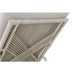 Lorry Coastal Beach Grey Teak Woven Rope Outdoor Chaise Lounge|